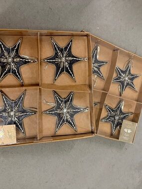 Target Black and Silver Beaded Star Holiday Ornaments
